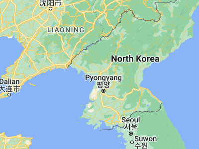 Map showing location of Sinanju (39.59806, 125.60972)