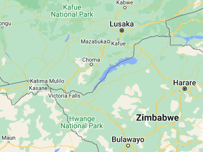 Map showing location of Sinazongwe (-17.2614, 27.46179)
