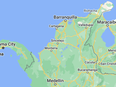 Map showing location of Sincelejo (9.30472, -75.39778)