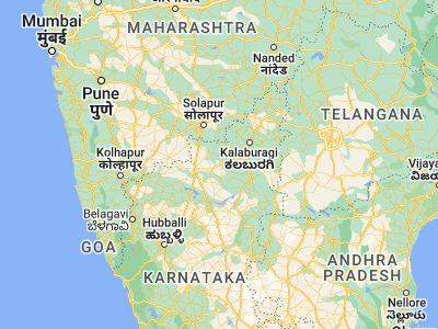 Map showing location of Sindgi (16.91667, 76.23333)