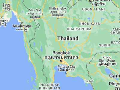 Map showing location of Sing Buri (14.88786, 100.40464)