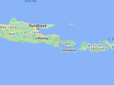 Map showing location of Singojuruh (-8.31667, 114.23333)