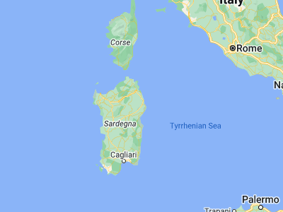 Map showing location of Siniscola (40.57187, 9.69224)