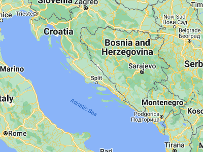 Map showing location of Sinj (43.70361, 16.63944)