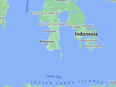 Map showing location of Sinjai (-5.1241, 120.253)