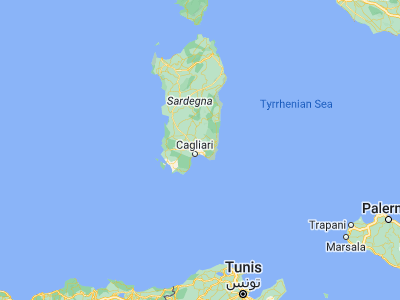Map showing location of Sinnai (39.30222, 9.20306)