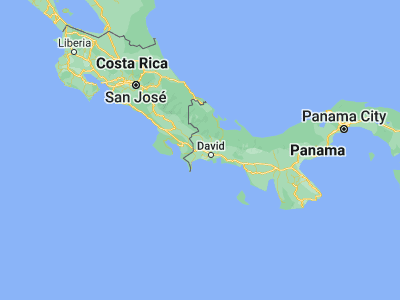 Map showing location of Sioguí Arriba (8.53333, -82.68333)