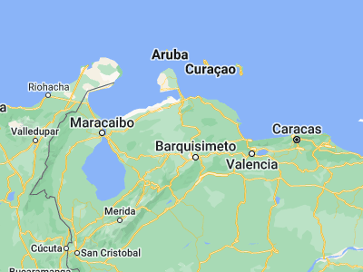 Map showing location of Siquisique (10.57027, -69.70302)