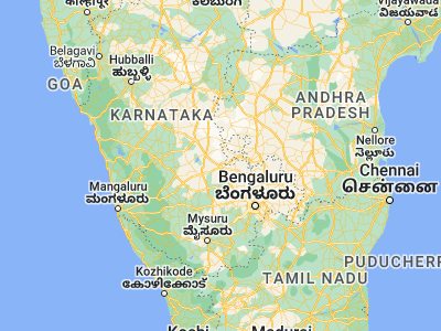 Map showing location of Sīra (13.74528, 76.90917)