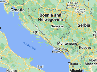 Map showing location of Široki Brijeg (43.3829, 17.59416)