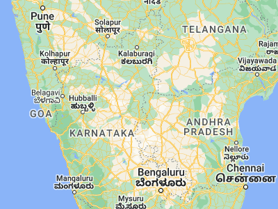 Map showing location of Siruguppa (15.63333, 76.9)