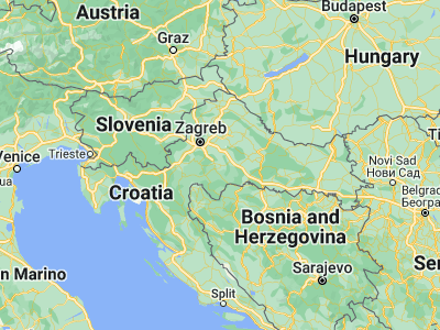 Map showing location of Sisak (45.46611, 16.37833)