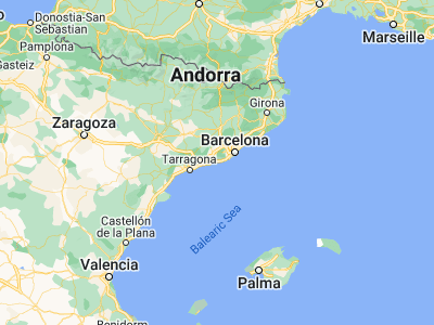 Map showing location of Sitges (41.23506, 1.81193)