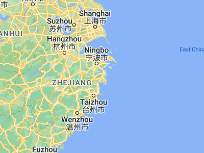 Map showing location of Sizhoutou (29.37278, 121.7675)