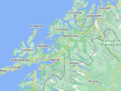 Map showing location of Sjøvegan (68.87262, 17.84744)