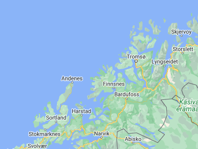 Map showing location of Skaland (69.44456, 17.29832)