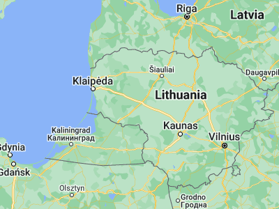 Map showing location of Skaudvilė (55.41667, 22.61667)