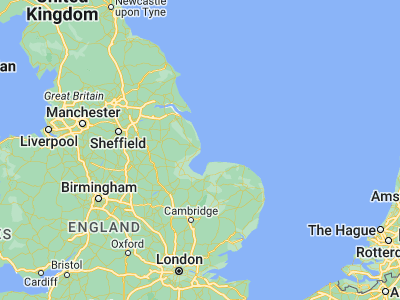 Map showing location of Skegness (53.14362, 0.3363)