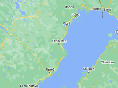 Map showing location of Skellefteå (64.75067, 20.95279)