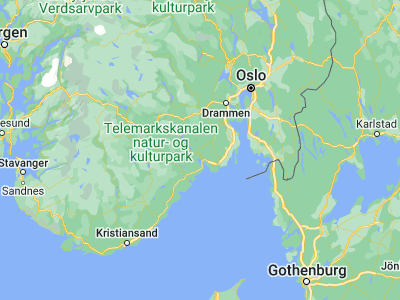 Map showing location of Skien (59.20962, 9.60897)