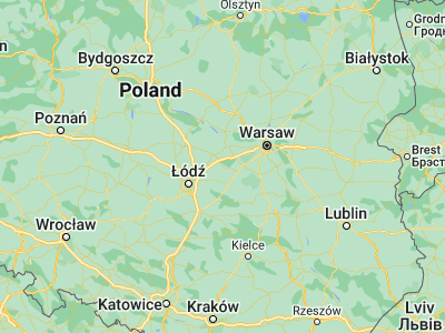 Map showing location of Skierniewice (51.95485, 20.15837)