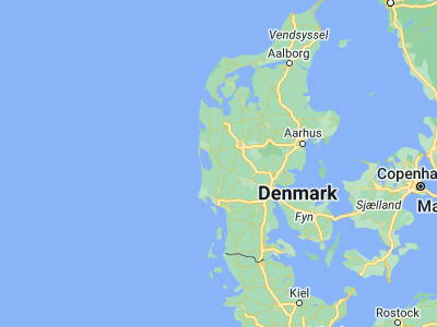Map showing location of Skjern (55.95, 8.5)