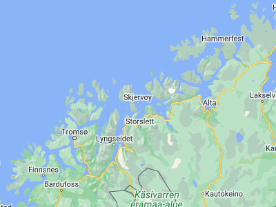Map showing location of Skjervøy (70.03114, 20.97141)