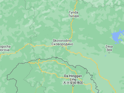 Map showing location of Skovorodino (53.98473, 123.9403)