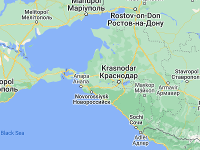 Map showing location of Slavyansk-na-Kubani (45.2558, 38.1256)
