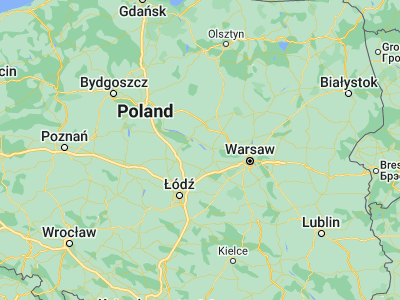 Map showing location of Słubice (52.36942, 19.93881)