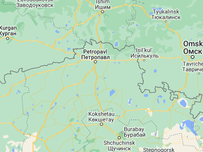 Map showing location of Smirnovo (54.5148, 69.42732)