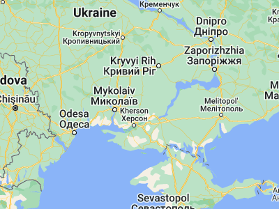 Map showing location of Snihurivka (47.07579, 32.80516)
