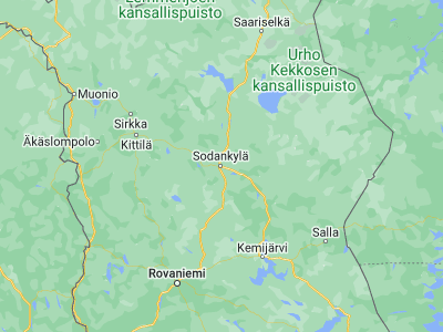 Map showing location of Sodankylä (67.41667, 26.6)