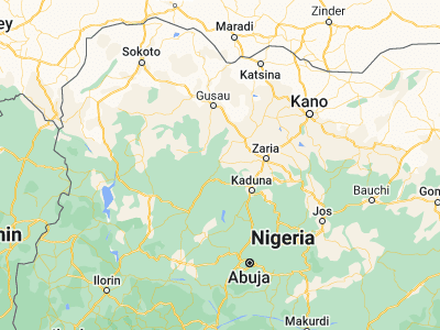 Map showing location of Sofo-Birnin-Gwari (11.01537, 6.78036)