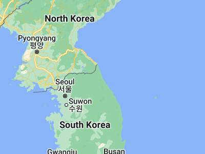 Map showing location of Sogcho (38.20833, 128.59111)