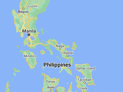 Map showing location of Sogod (13.83333, 123.31667)