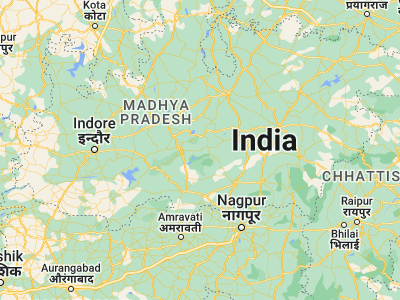 Map showing location of Sohāgpur (22.7, 78.2)