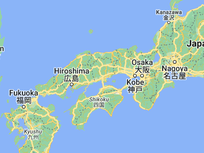 Map showing location of Sōja (34.66667, 133.75)