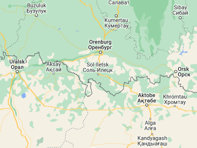 Map showing location of Sol’-Iletsk (51.1631, 54.99176)