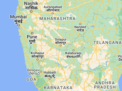 Map showing location of Solāpur (17.68333, 75.91667)