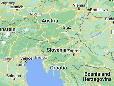 Map showing location of Solčava (46.41944, 14.69361)