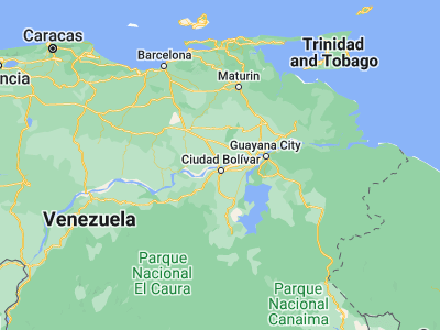 Map showing location of Soledad (8.16281, -63.56584)
