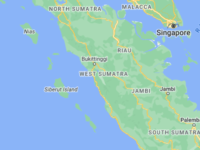 Map showing location of Solok (-0.79183, 100.65932)