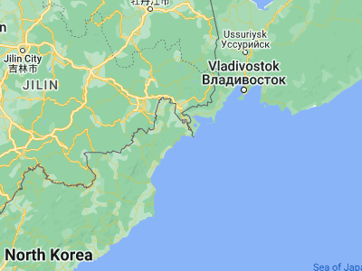 Map showing location of Sŏnbong (42.34222, 130.39667)