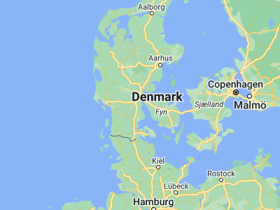 Map showing location of Sønder Bjert (55.45272, 9.56741)