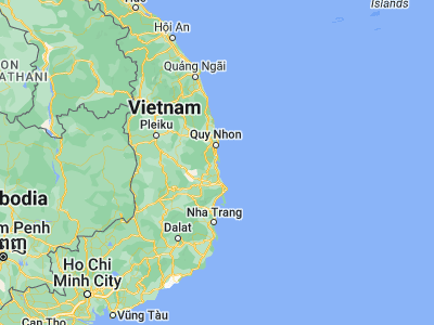 Map showing location of Sông Cầu (13.45, 109.21667)