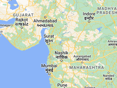Map showing location of Songadh (21.16667, 73.56667)