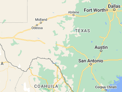 Map showing location of Sonora (30.56685, -100.64343)