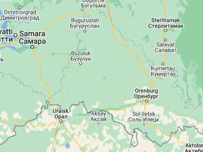 Map showing location of Sorochinsk (52.4338, 53.1583)