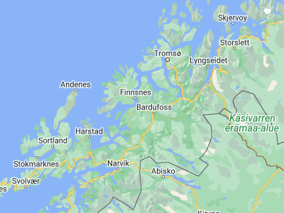 Map showing location of Sørreisa (69.14527, 18.15292)
